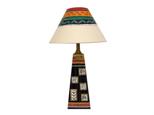 Wooden Patch Lamp - Black Gold