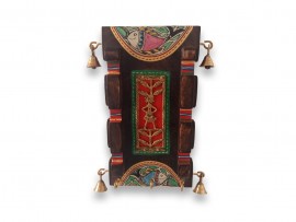Wooden Wall Decoration Antique  Key Hook with Madhubani Art