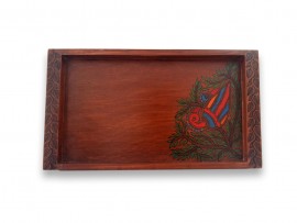  Wooden Tray with Petals Indian Art 