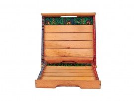 Shesham Wood Tray with Warli Art (Set of 2) - Light Brown